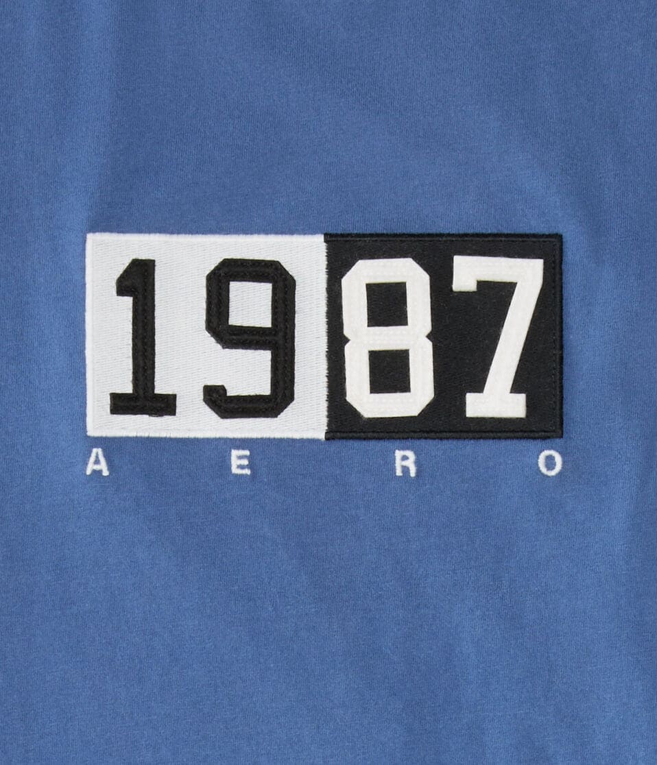 Aero 1987 Split Box Logo Appliqué Graphic Tee