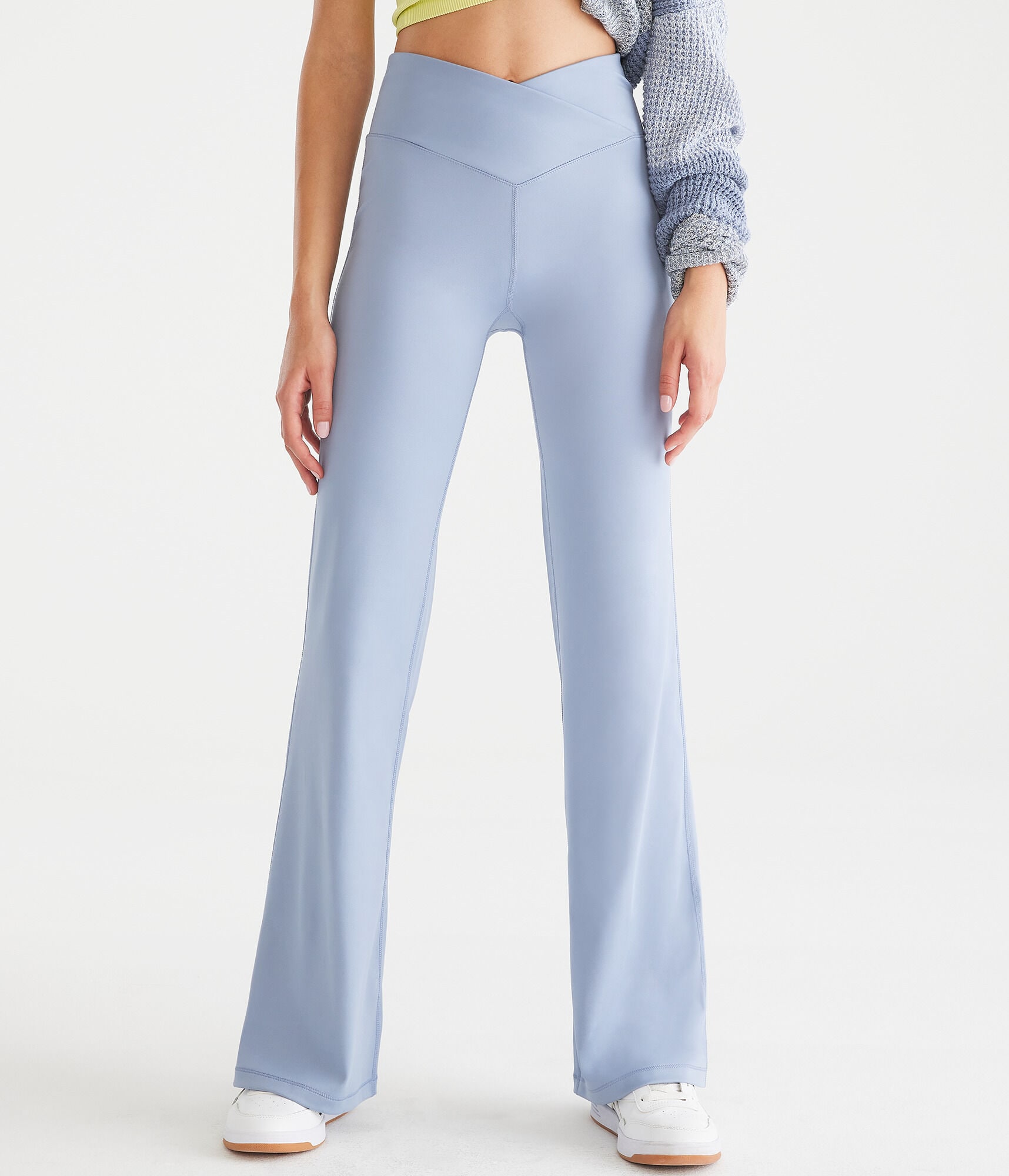 Flex Crossover High-Waisted Flare Pants