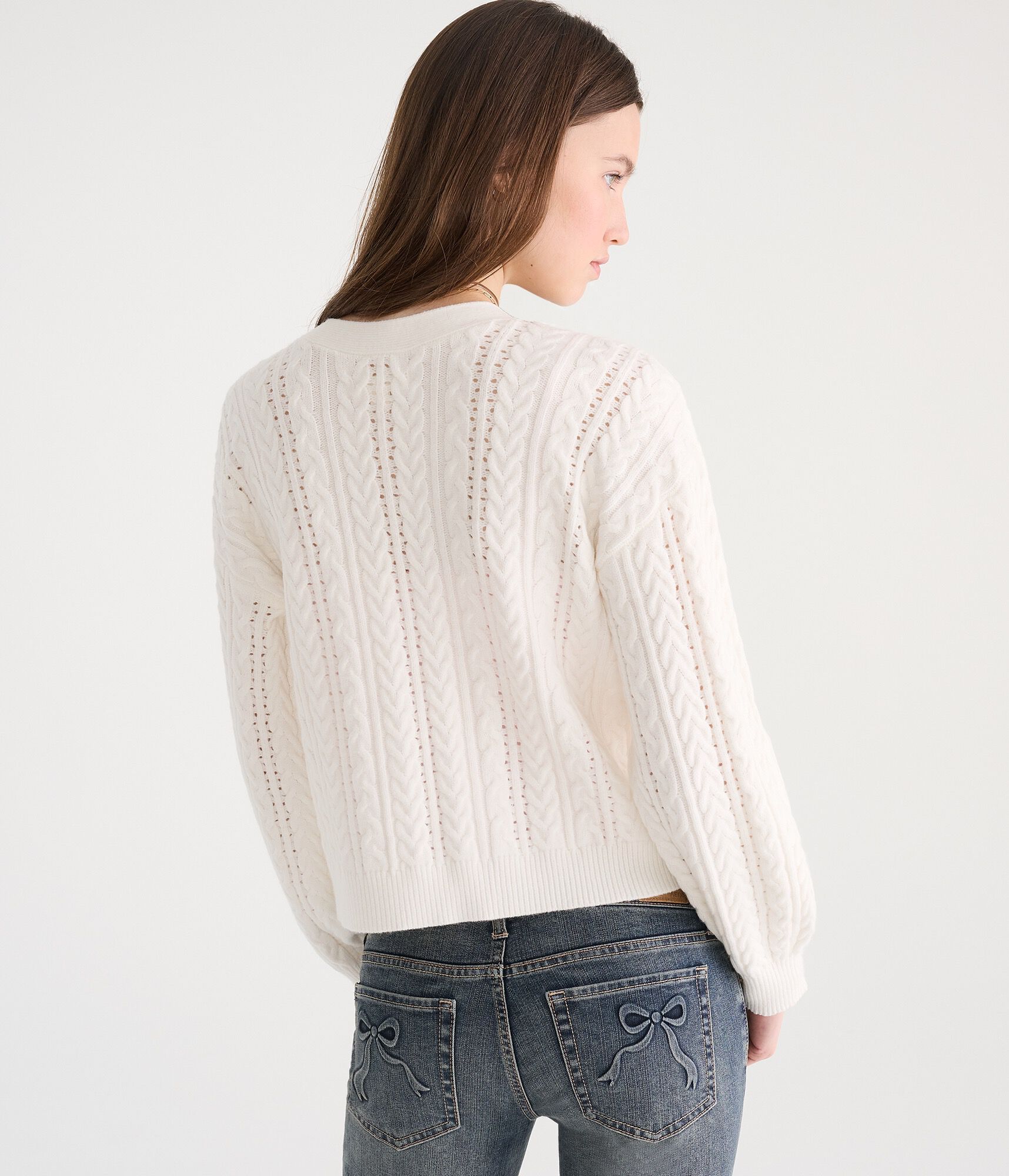 Cable Reversible Tie Cardigan