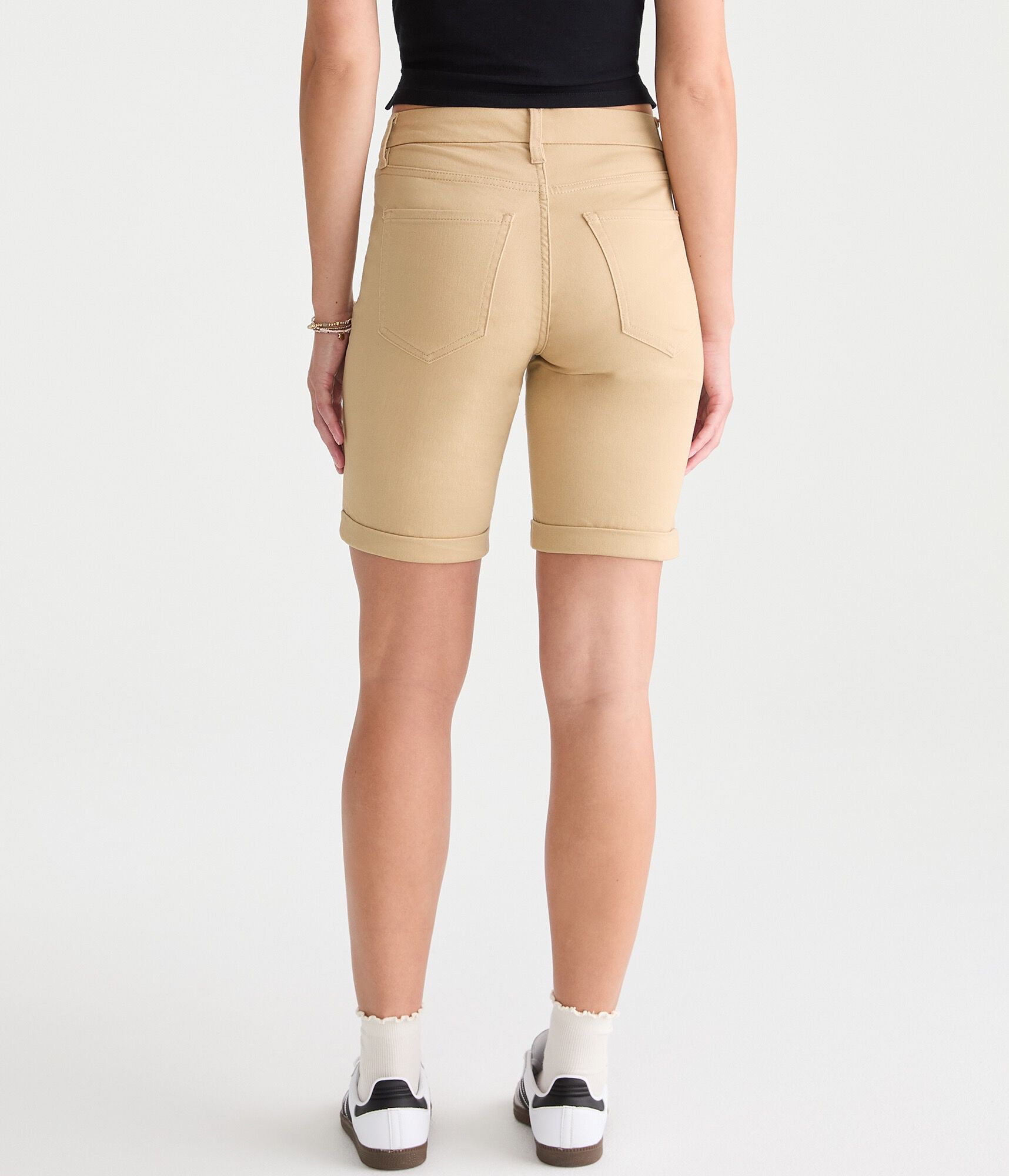 Curvy Seriously Stretchy High-Waisted Uniform Bermuda Shorts