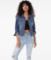 Seriously Stretchy Medium Wash Denim Jacket