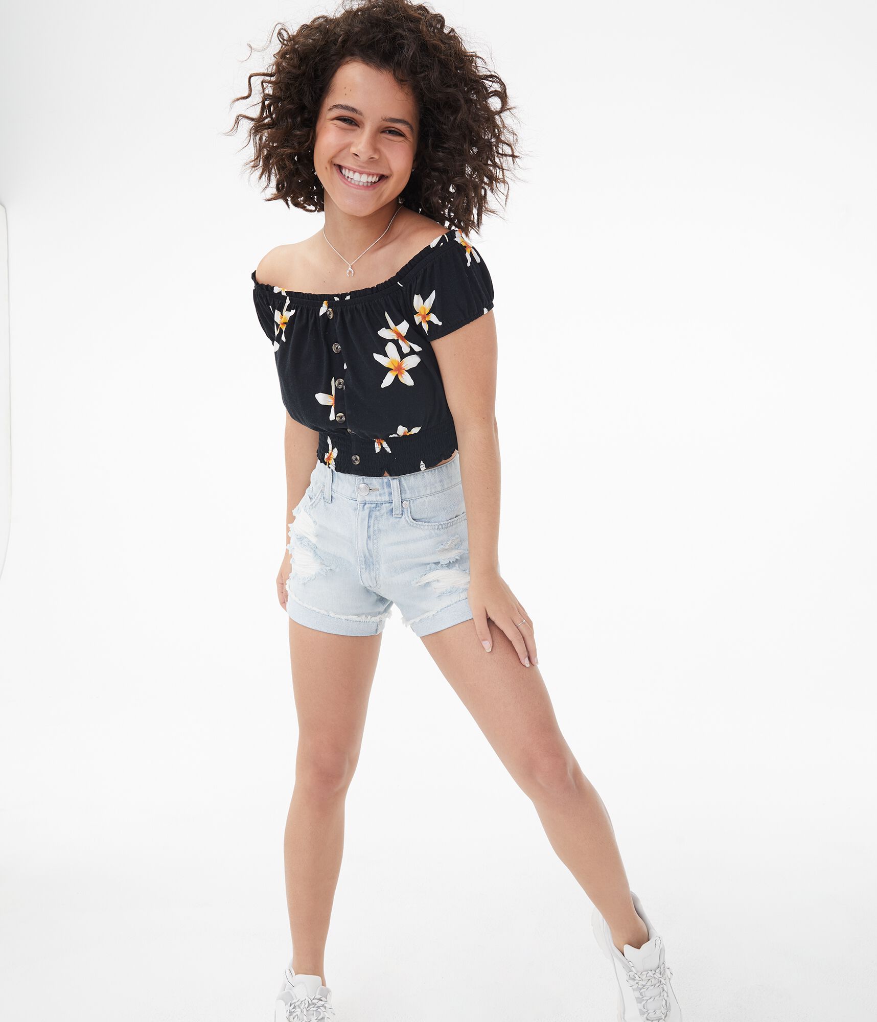 Floral Off-The-Shoulder Crop Top