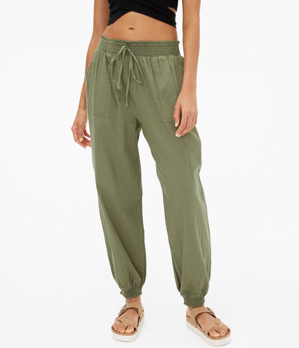 High-Rise Linen Beach Pants