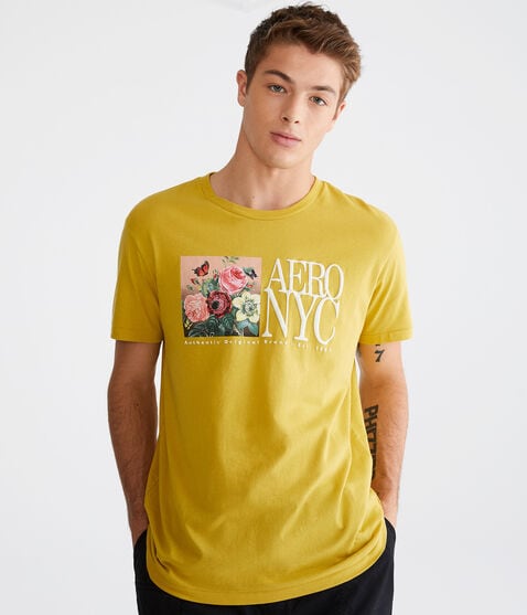 Aero NYC Floral Square Graphic Tee Aero NYC Floral Square Graphic Tee