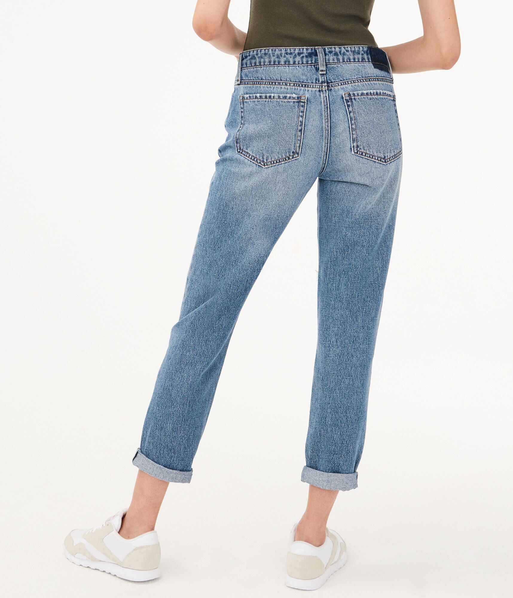 Real Denim Low-Rise Boyfriend Ankle Jean