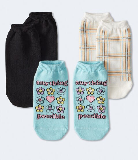 Floral Plaid Ankle Sock 3-Pack Floral Plaid Ankle Sock 3-Pack