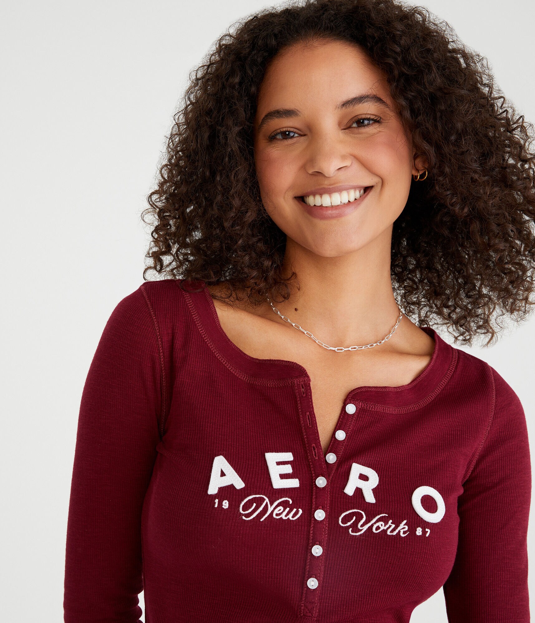 Long Sleeve Aero New York Graphic Henley