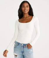 Long Sleeve Seriously Soft Sculpt Scoop-Neck Tee