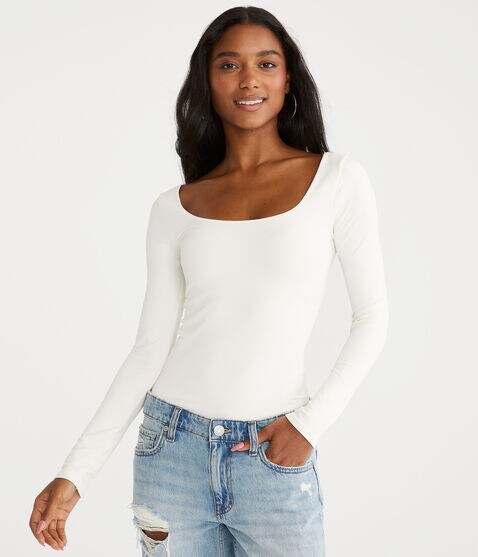 Long Sleeve Seriously Soft Sculpt Scoop-Neck Tee