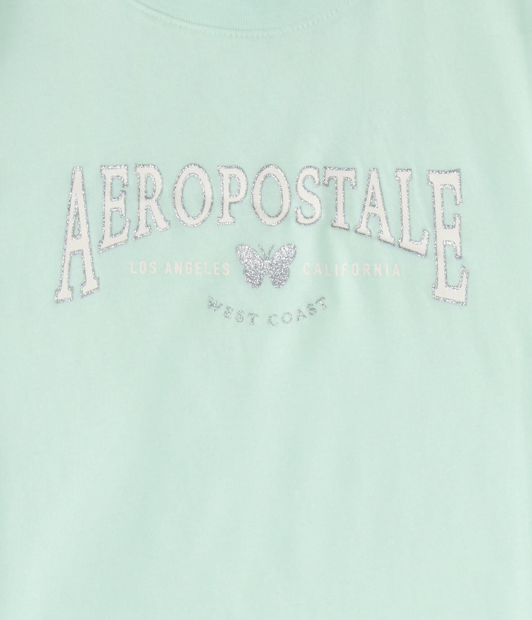 Aeropostale Butterfly Glitter Graphic Tee