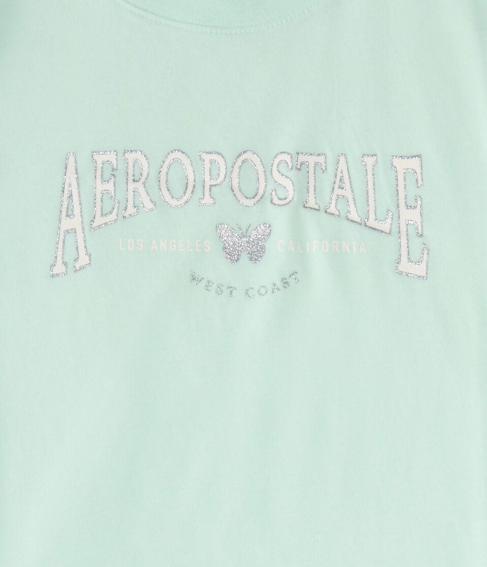 Aeropostale Butterfly Glitter Graphic Tee