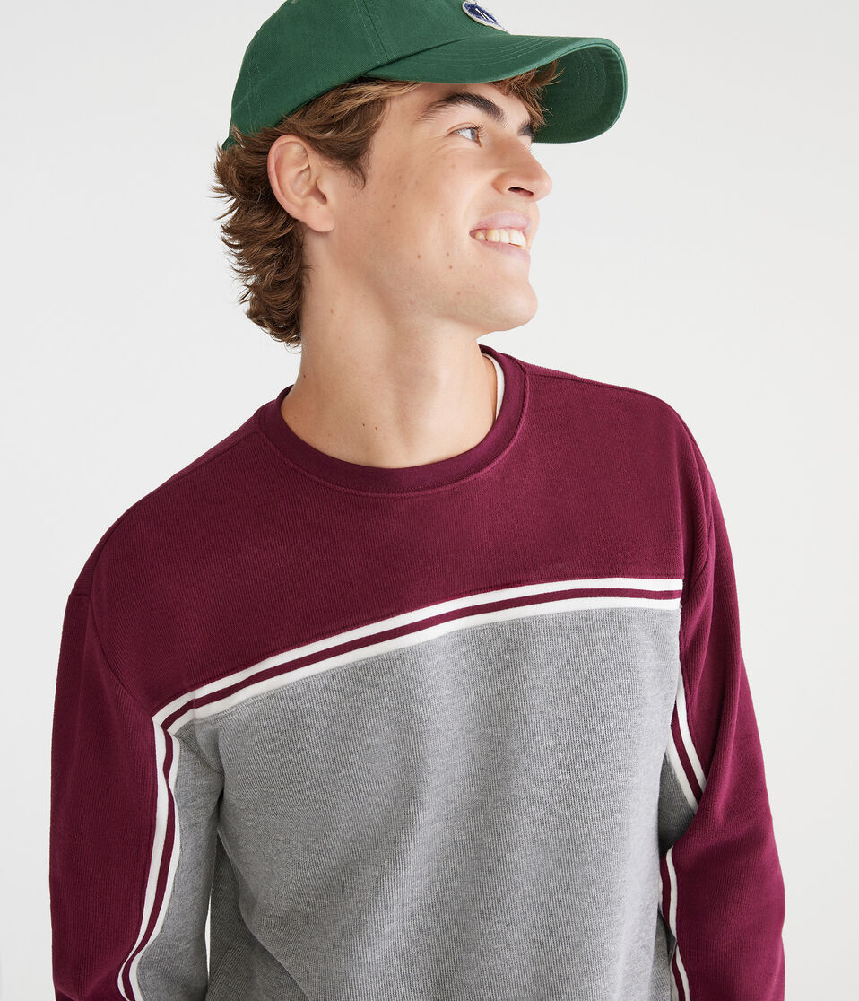 Long Sleeve Retro Colorblocked Stripe Crew Tee