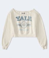 Yale University Cropped Off-The-Shoulder Sweatshirt