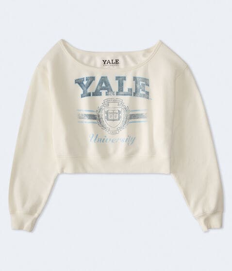 Yale University Cropped Off-The-Shoulder Sweatshirt Yale University Cropped Off-The-Shoulder Sweatshirt