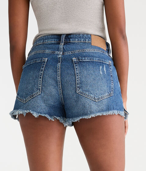 Curvy High-Rise Denim Shorty Shorts Curvy High-Rise Denim Shorty Shorts