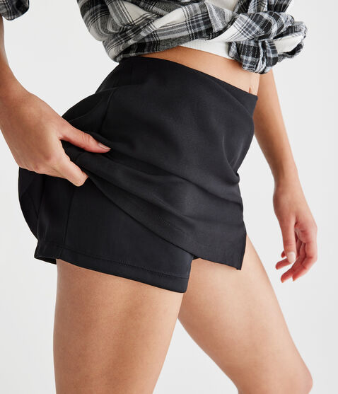 Notched Mini Skirt