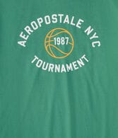 Aeropostale Basketball Tournament Flocked Graphic Tee