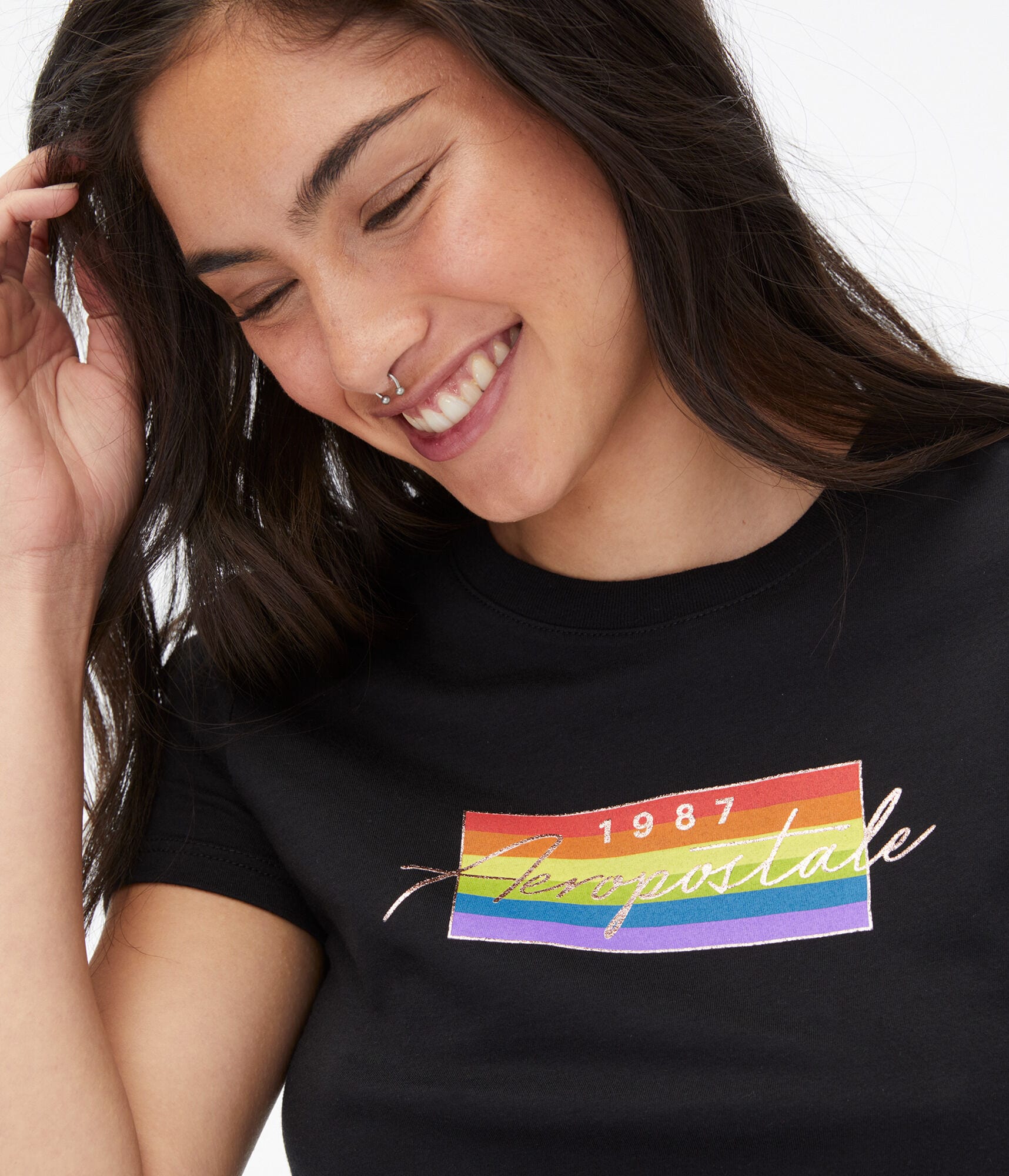 Pride Aeropostale 1987 Foil Graphic Tee