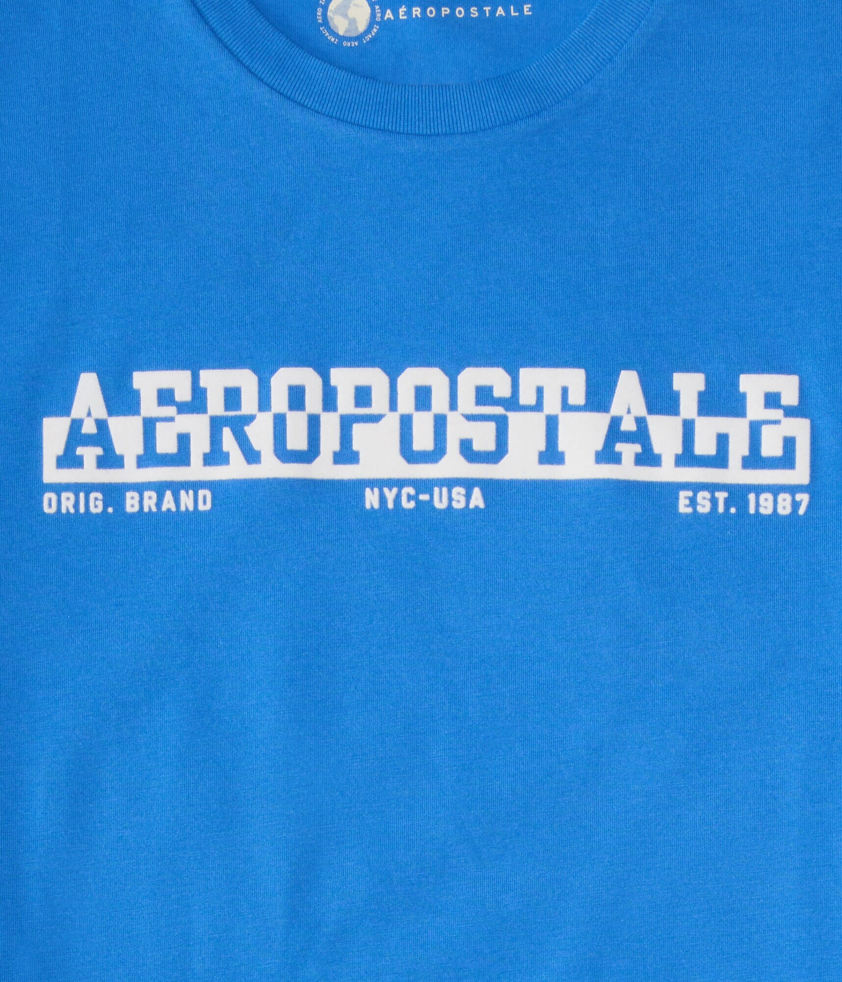 Aeropostale Split Logo Flocked Graphic Tee