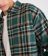 Long Sleeve Plaid Boxy Flannel Shirt