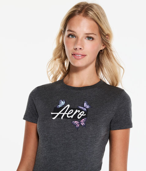 Aero Script Butterfly Graphic Tee Aero Script Butterfly Graphic Tee