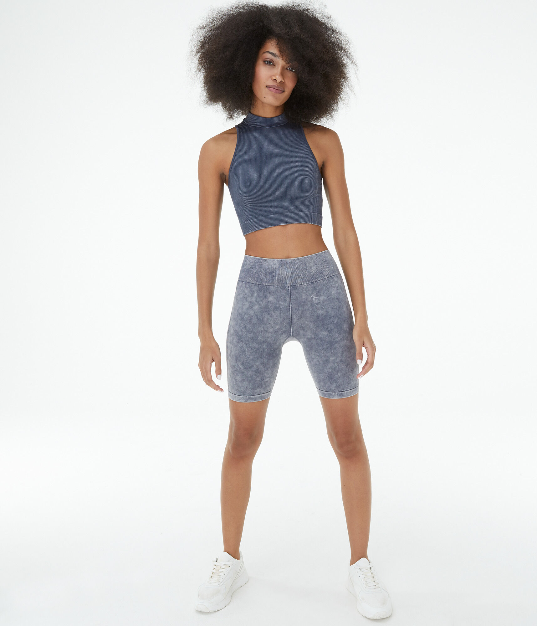 Acid Wash Seamless High-Rise Bike Shorts