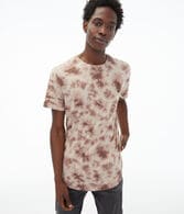 Tie-Dye Curved Hem Crew Tee