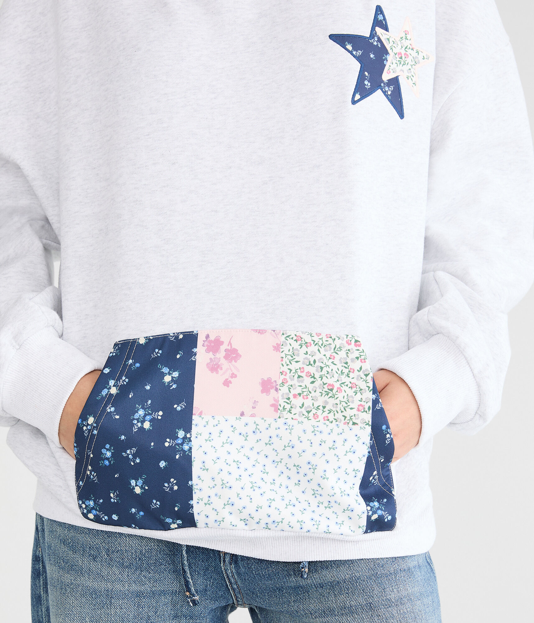 Cloud Soft Star Patchwork Pullover Hoodie