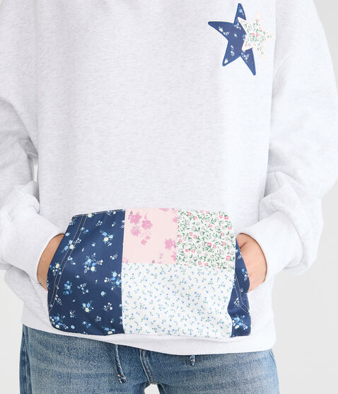 Cloud Soft Star Patchwork Pullover Hoodie