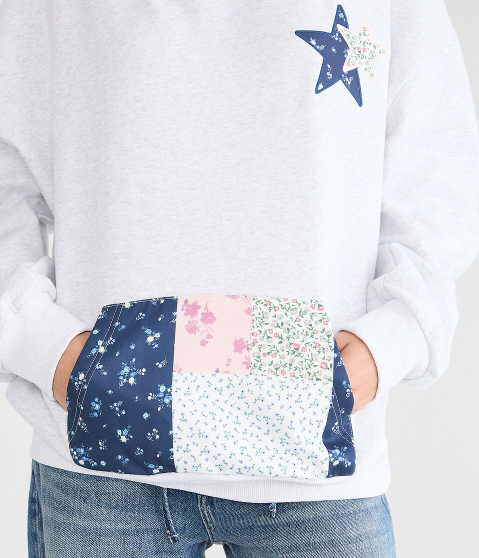 Cloud Soft Star Patchwork Pullover Hoodie