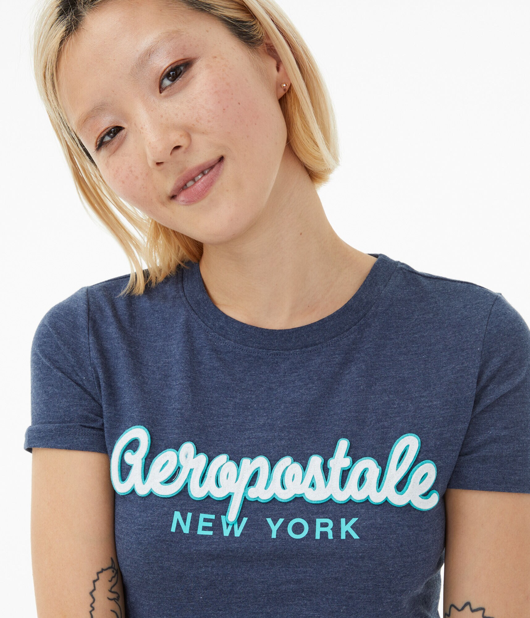 Aeropostale Script Appliqu&eacute; Graphic Tee