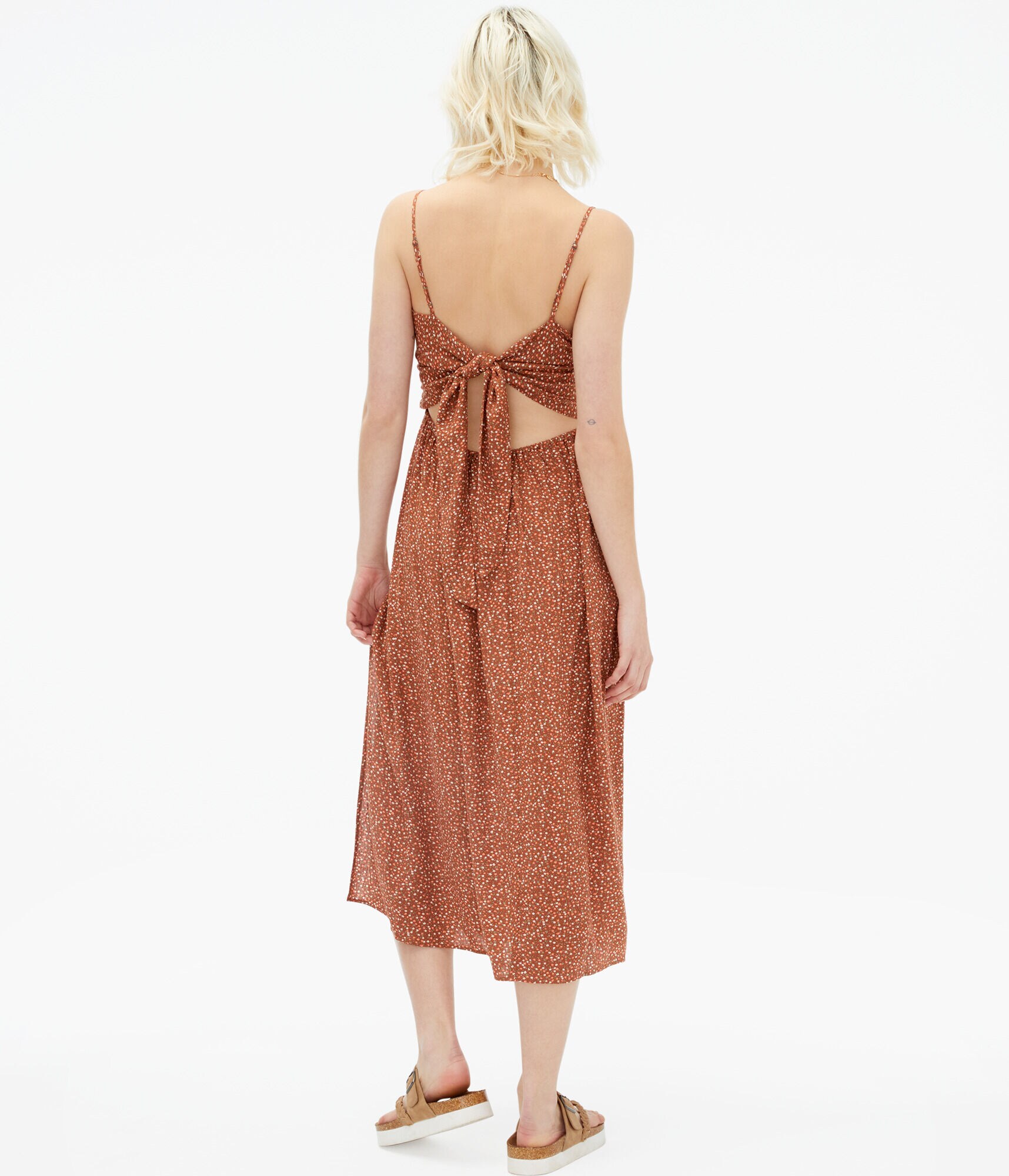 Floral Square-Neck Smocked Midi Dress