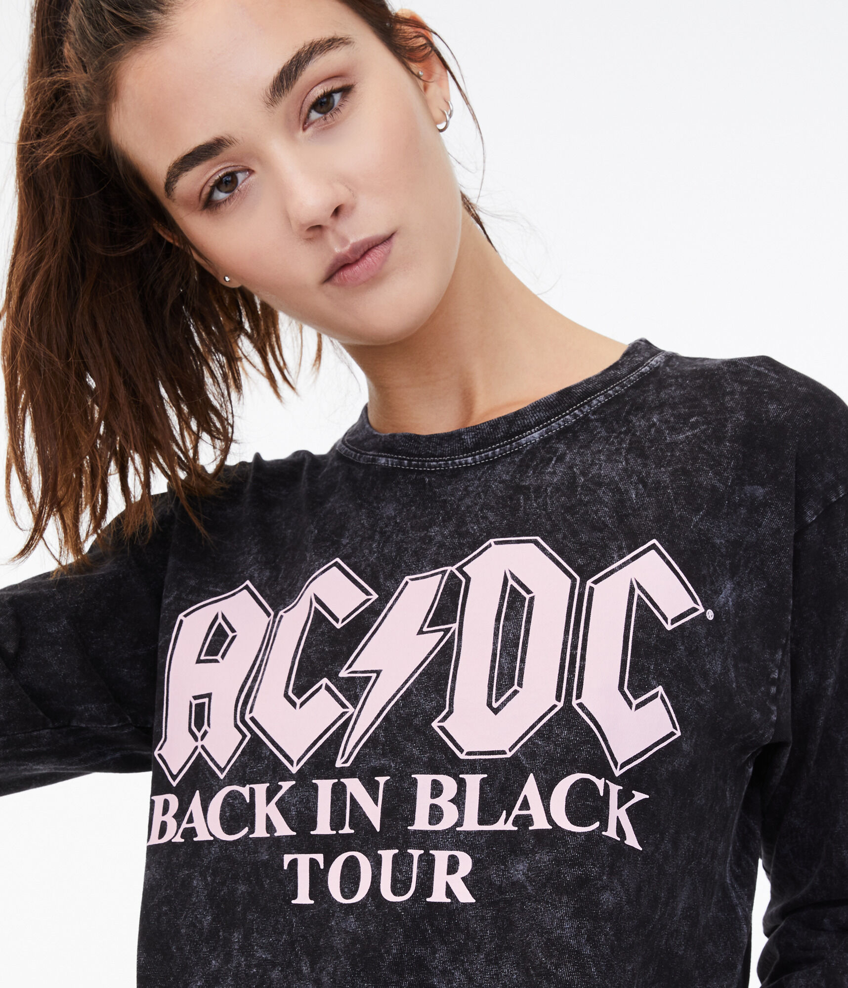 Long Sleeve Ac Dc Back In Black Graphic Tee