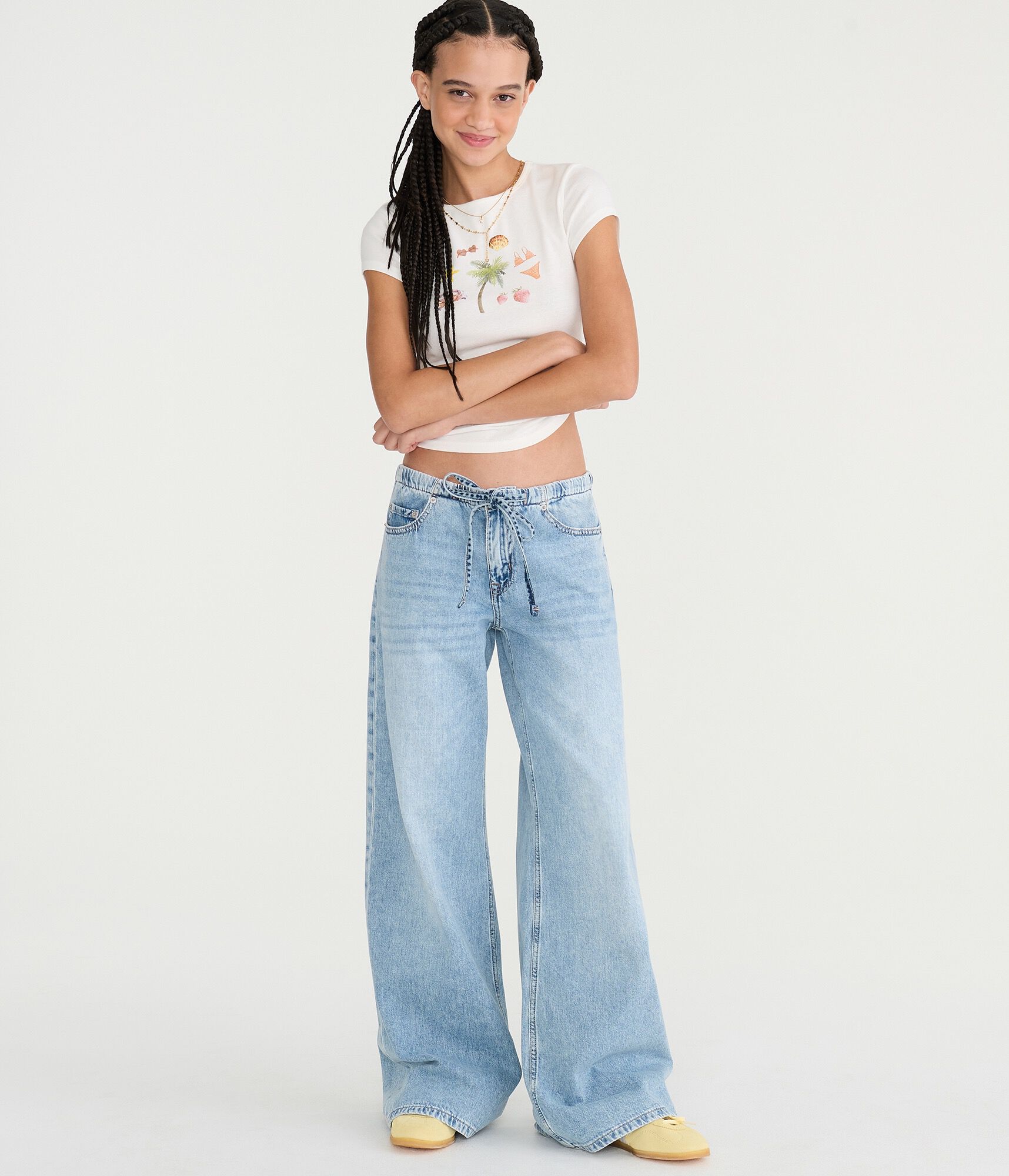 Super Low-Rise Ultra Wide Leg Denim Beach Pants