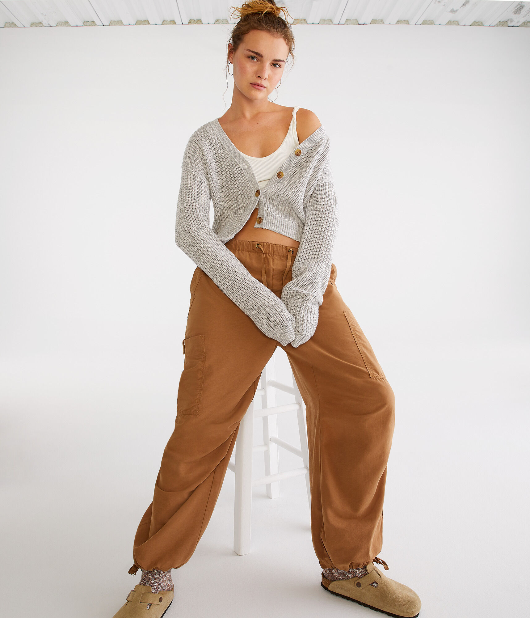 Long Sleeve Buttoned Shaker Cardigan