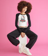 Hello Kitty Long Sleeve Cropped Raglan Tee