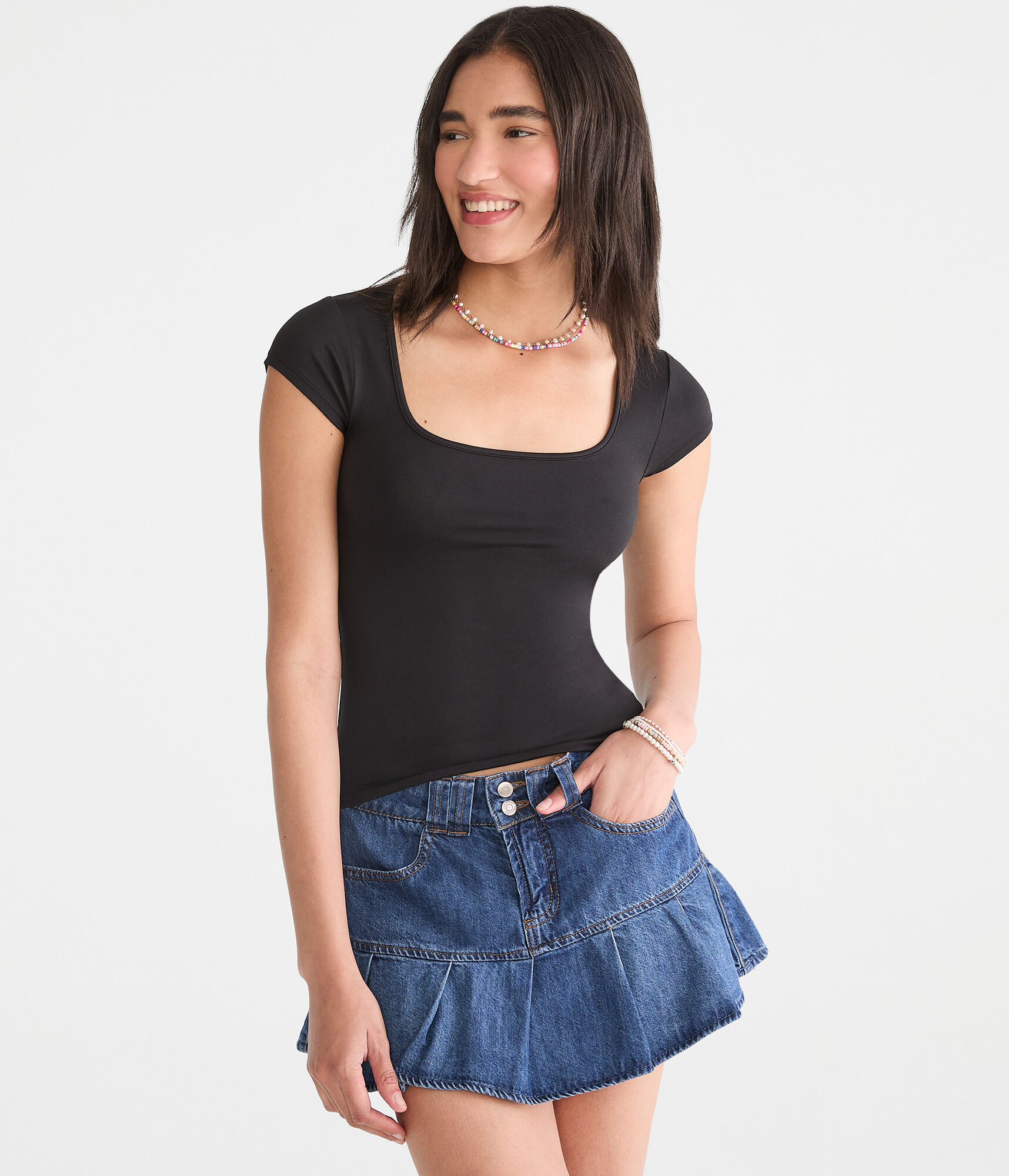 Buttery Soft Square-Neck Tee