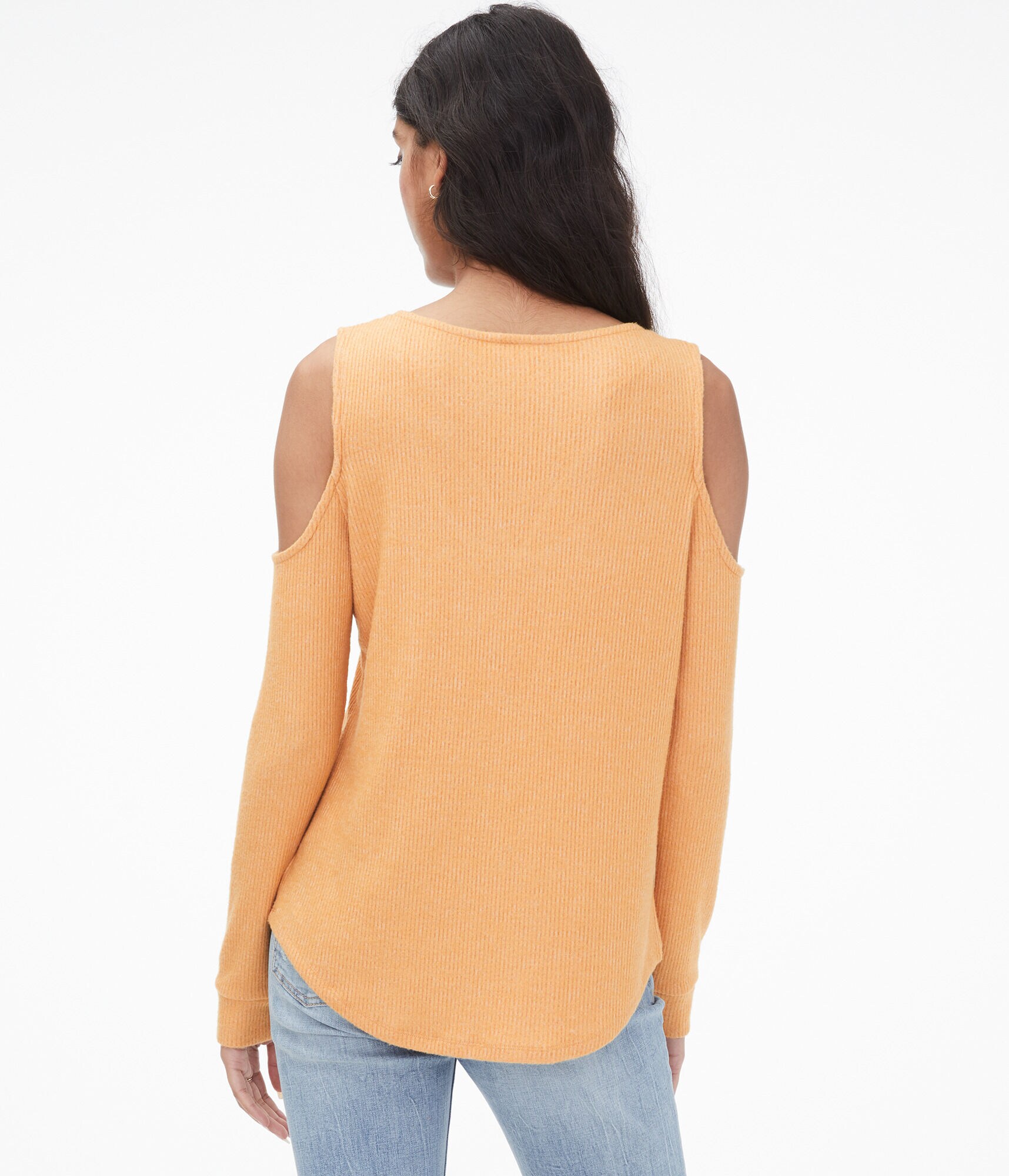 Long Sleeve Strappy Cold-Shoulder Top***