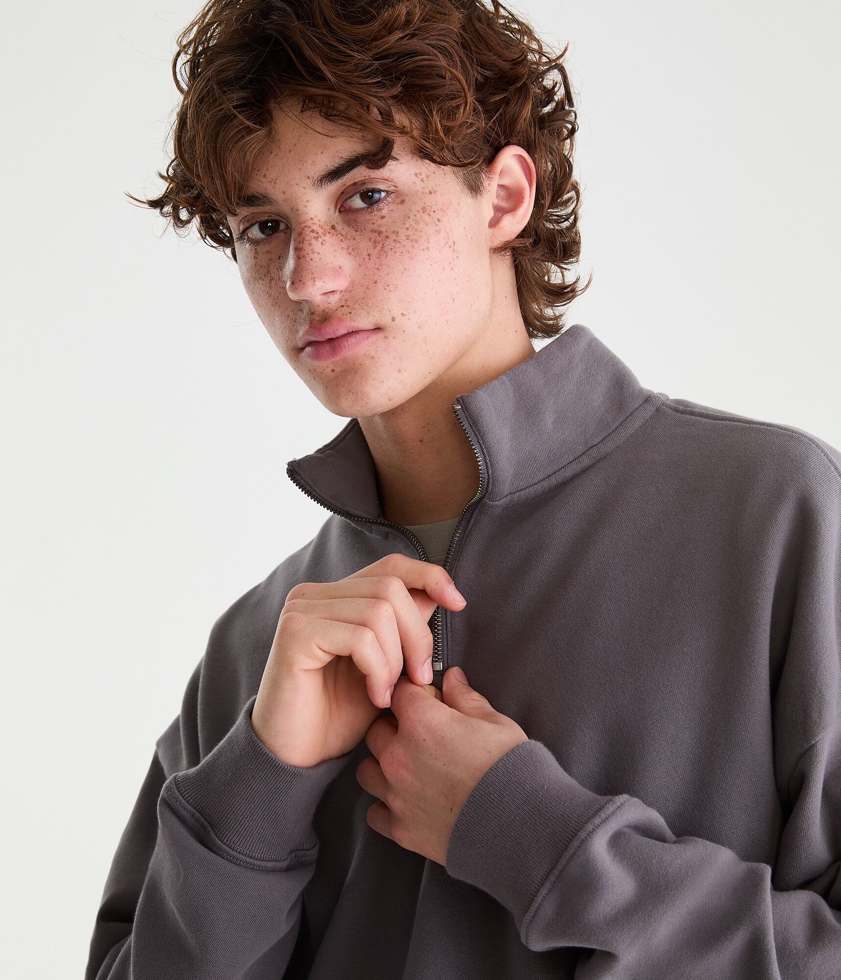 Cloud Soft Boxy Quarter-Zip Sweatshirt