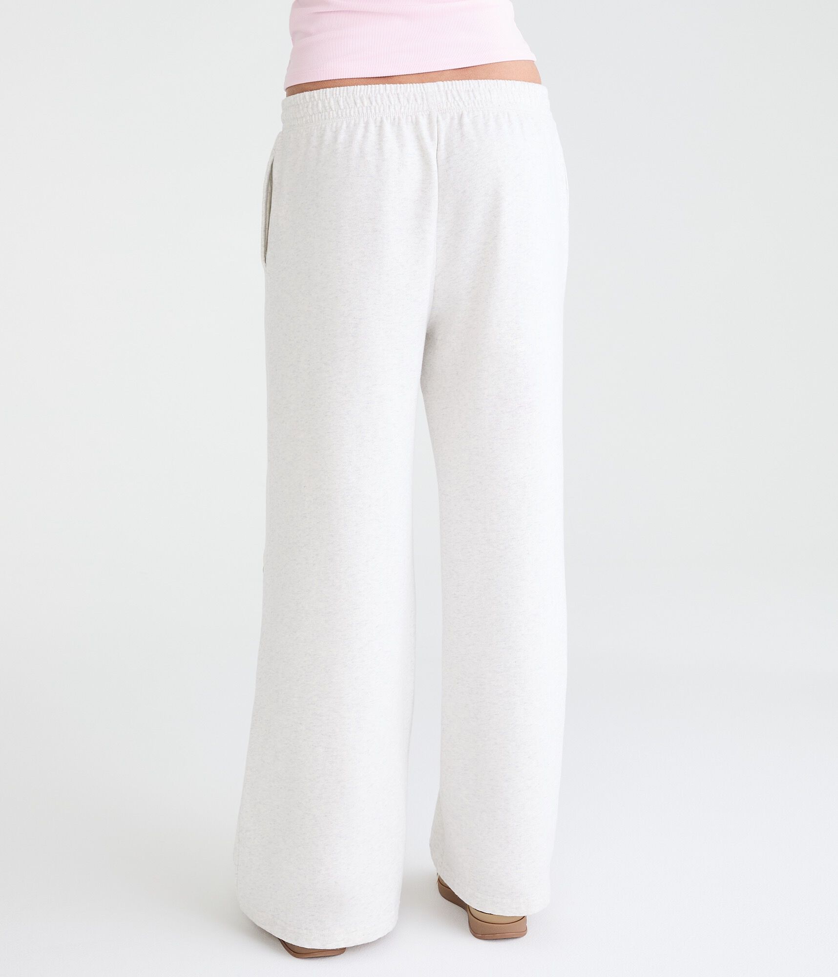 Cloud Soft Rose Bow Mid-Rise Wide Leg Sweatpants
