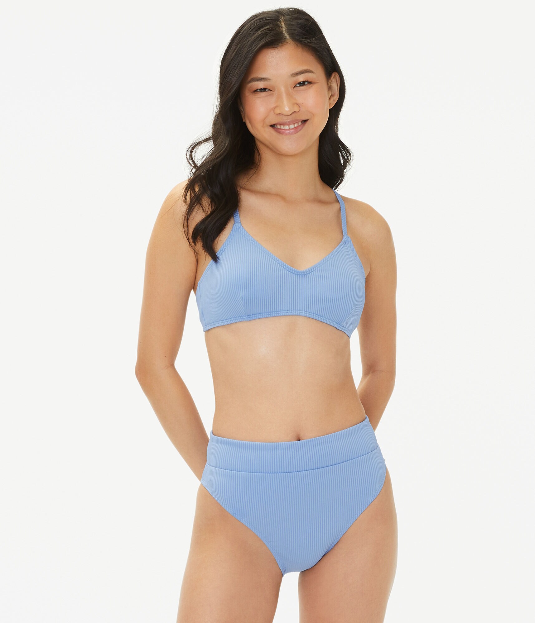 Ribbed High-Waisted Bikini Bottom