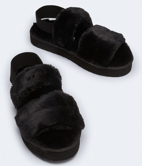 Faux Fur Platform Slide Faux Fur Platform Slide