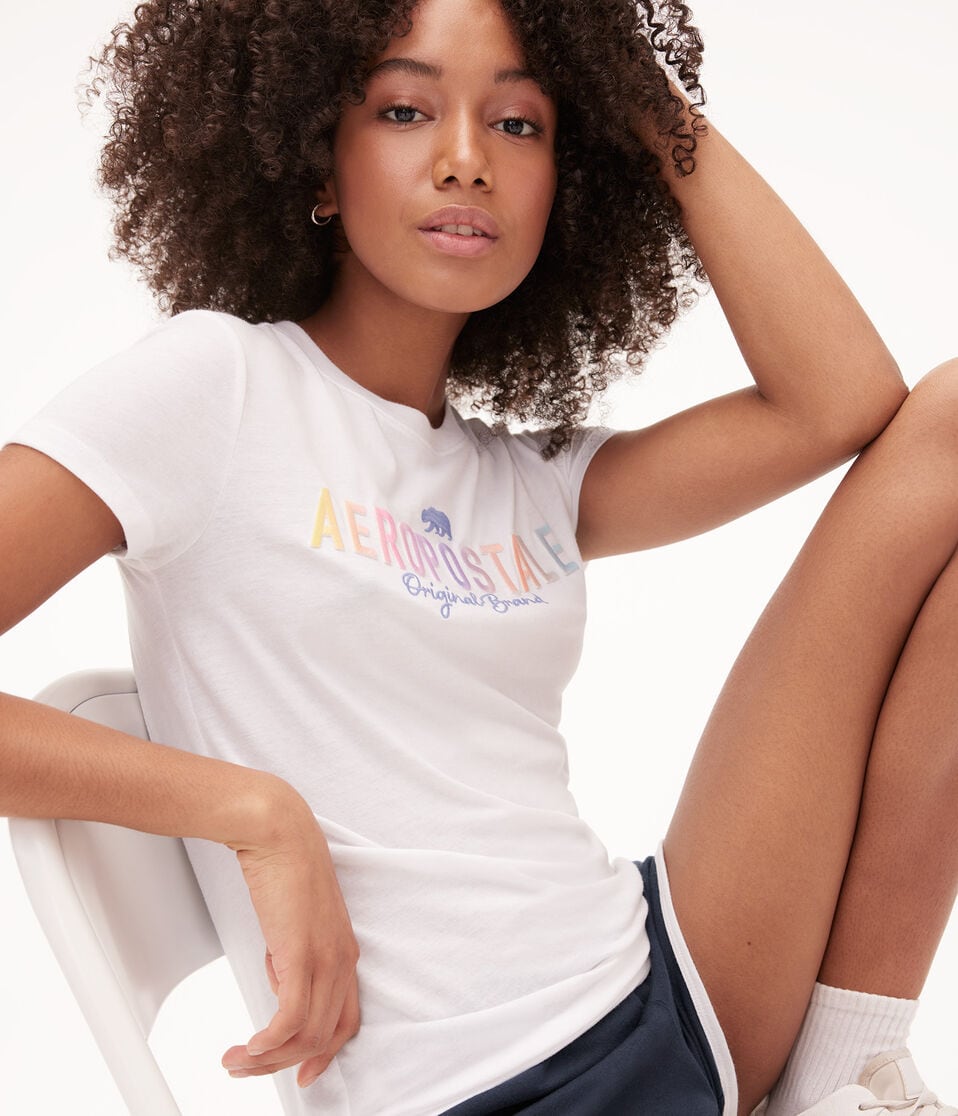 Ombré Aeropostale Little Bear Appliqué Graphic Tee