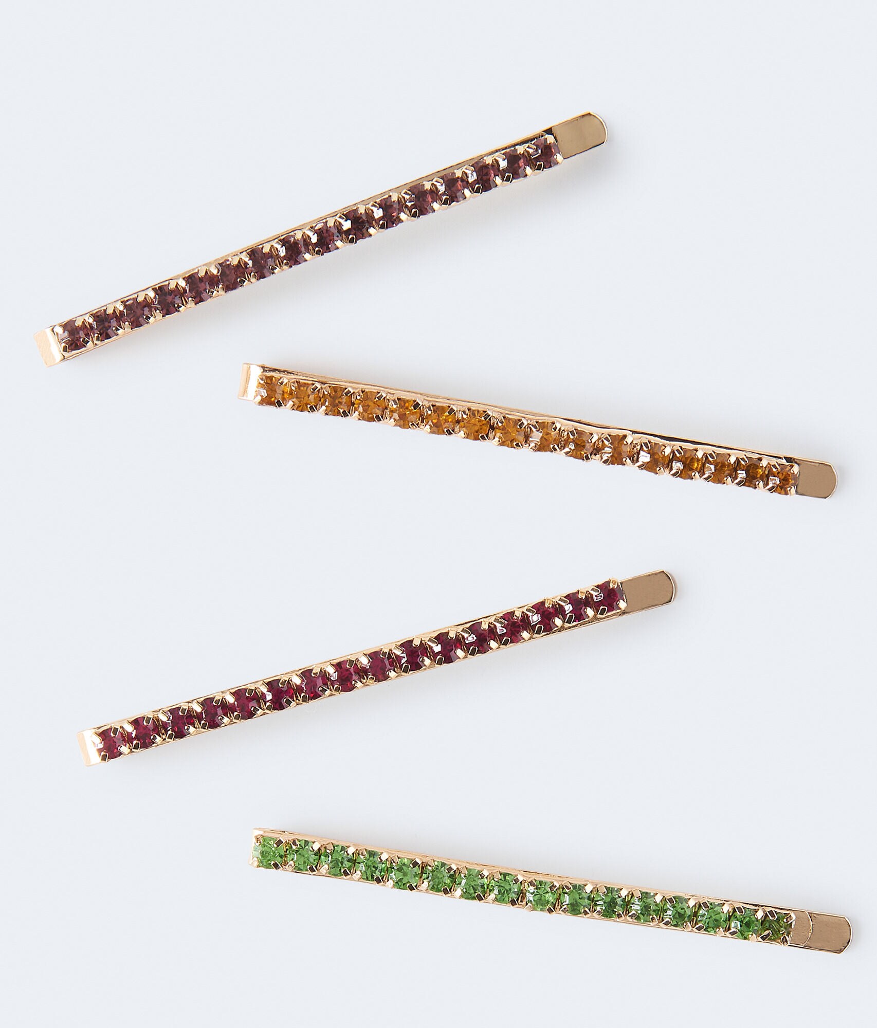 Colored Rhinestone Hair Slide 4-Pack