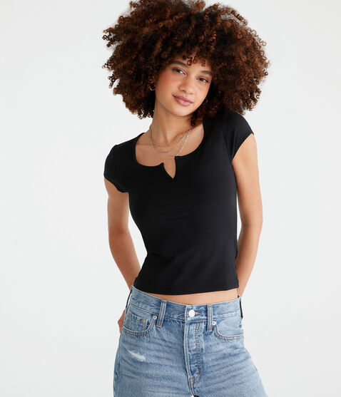Buttery Soft Notch-Neck Tee Buttery Soft Notch-Neck Tee