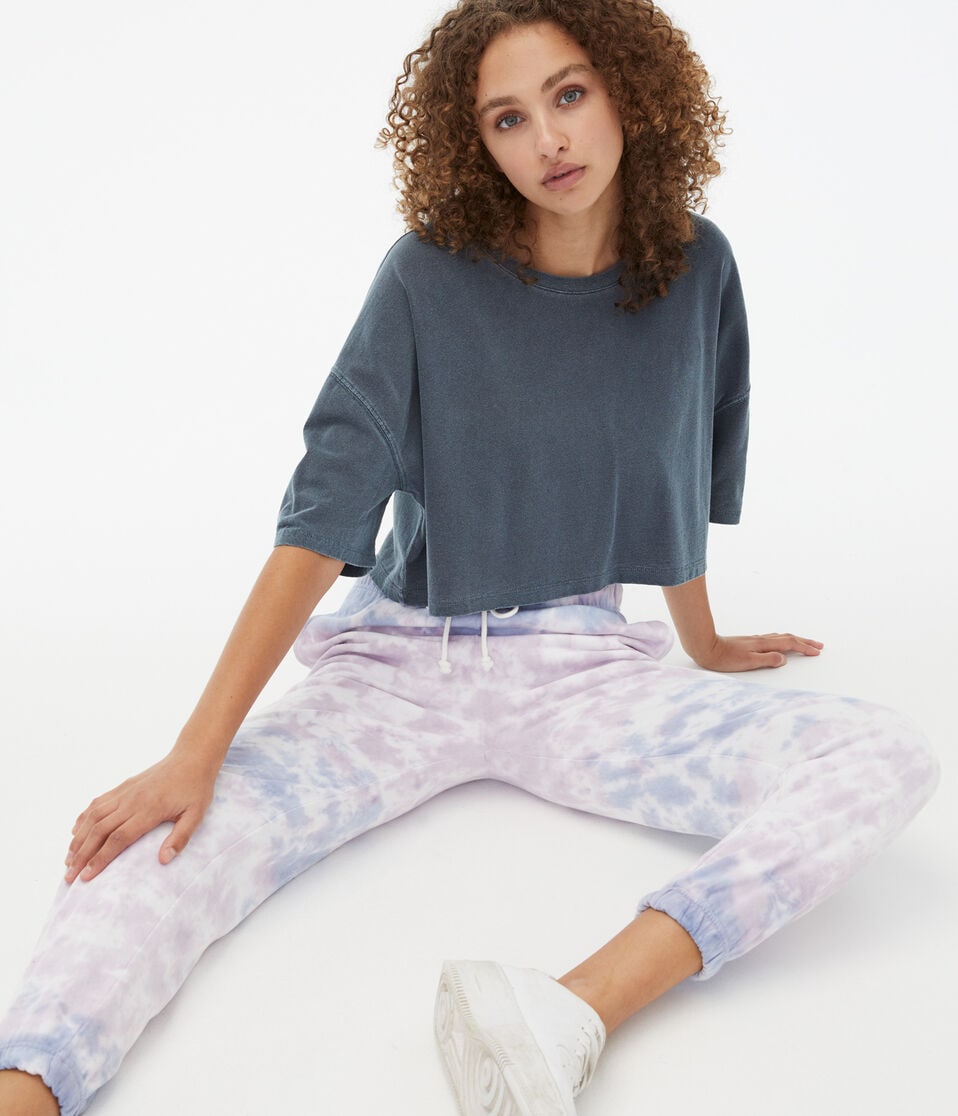 Washed Cropped Boyfriend Crew Tee