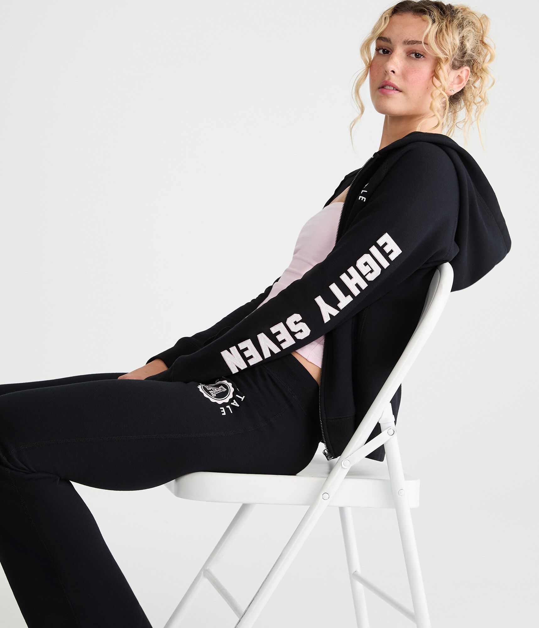 Aero Rhinestone Crest Full-Zip Hoodie