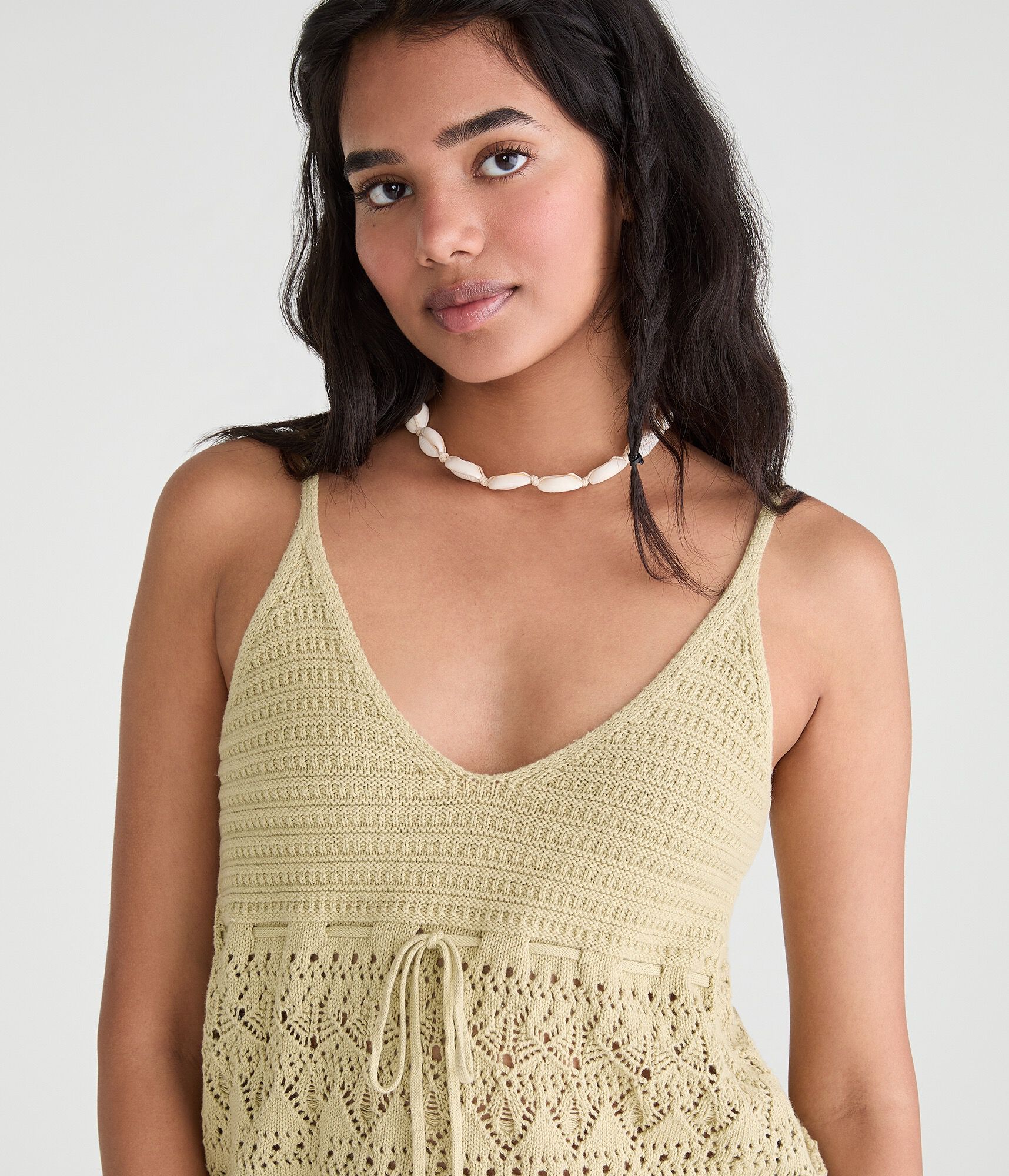 Babydoll Sweater V-Neck Tank Top