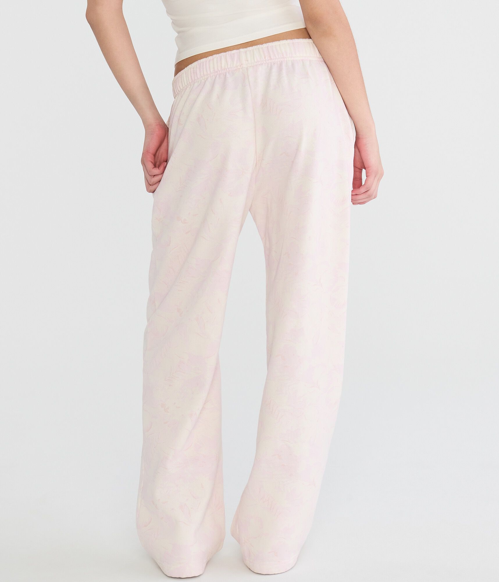 Cloud Soft Tropical Floral Mid-Rise Straight Leg Sweatpants