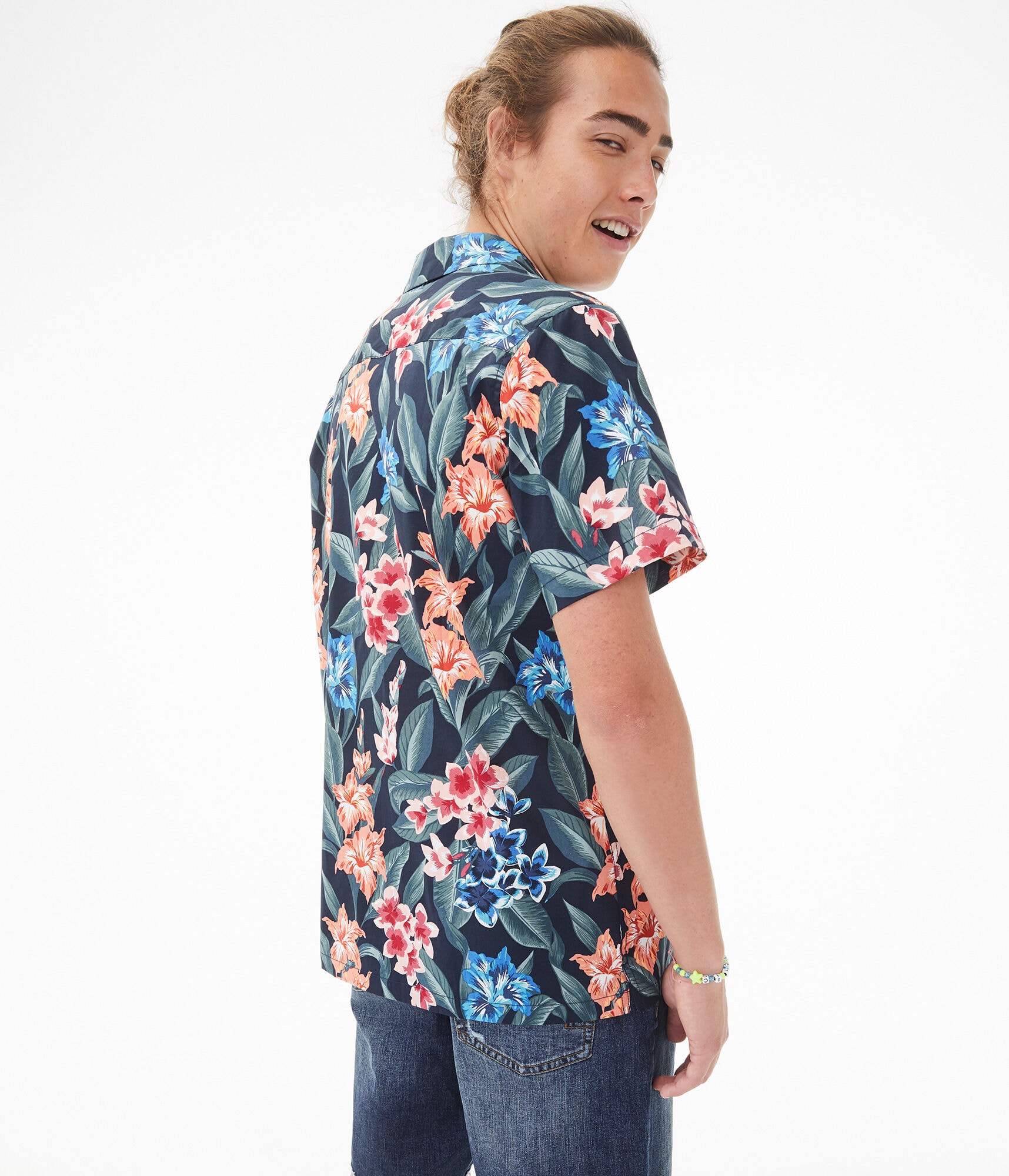 Rainforest Floral Button-Down Resort Shirt